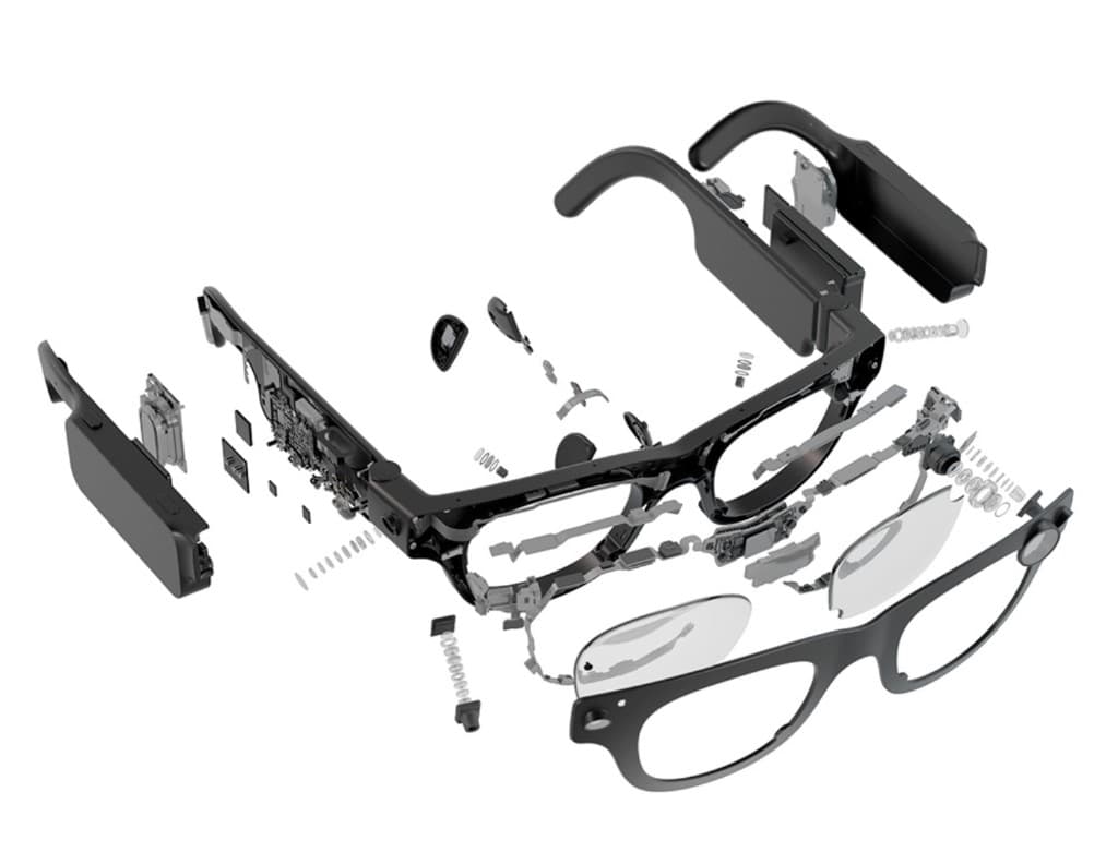 Project Aria Gen 2 glasses exploded view